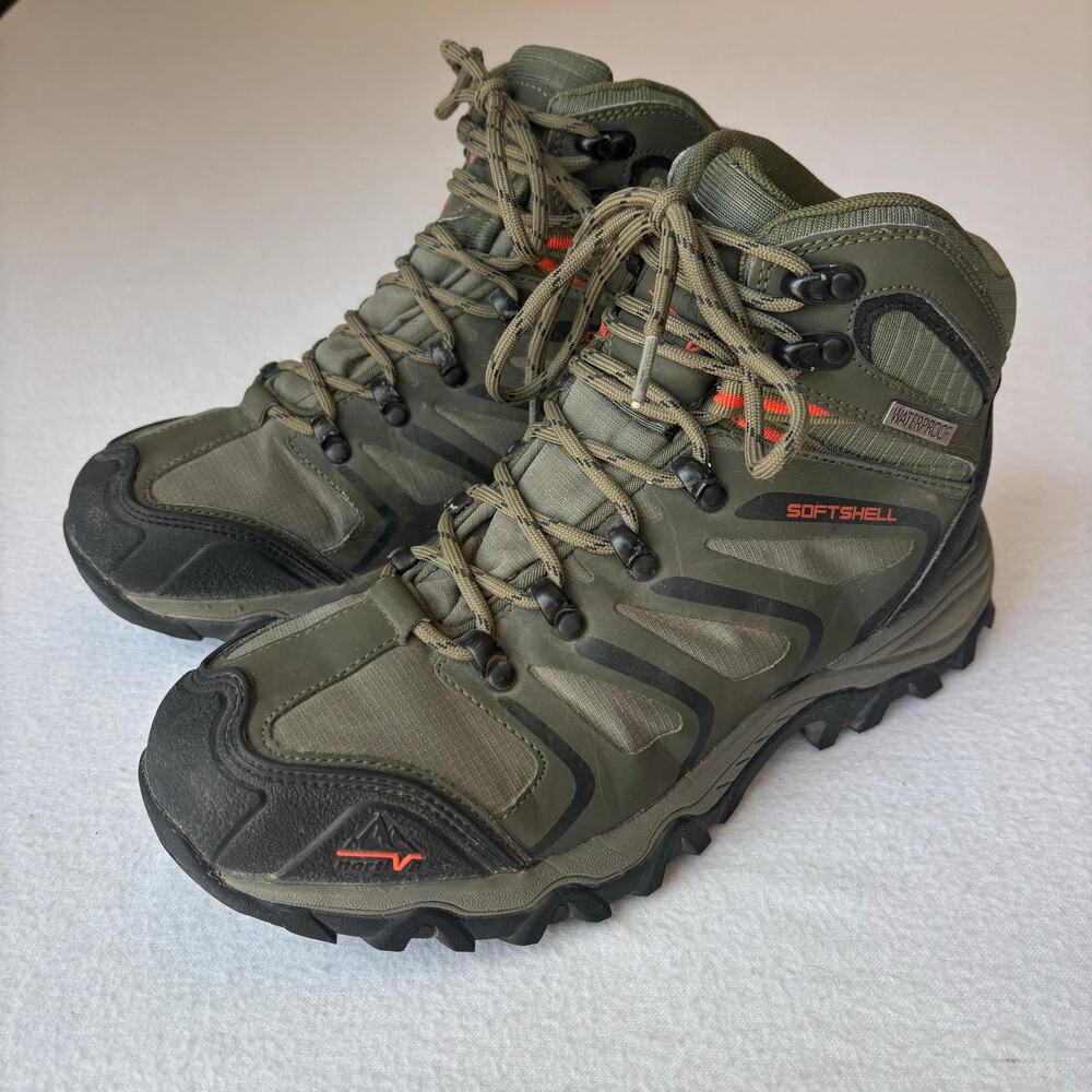 NORTIV 8 Armadillo Waterproof Hiking Boots Mens Size 7 Camo Green Black Tactical